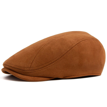 New Suede Autumn Winter Beret Fashion Vintage Men Women Newsboy Hat Casual Flat Visor Cap Berets For 54-58cm Head Circum Ference