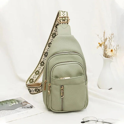 Fashionable Soft Leather Crossbody Bag Women's Backpack Retro Style Internal Zipper Pocket PU Material Non-AE Brand Origin