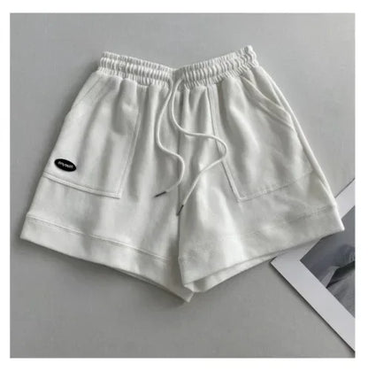 2025 Dames Comfortabele losse wijde pijpen Trekkoord Een broek Slanke taille Slim Fit Casual Home Veelzijdige sportshorts Nieuw