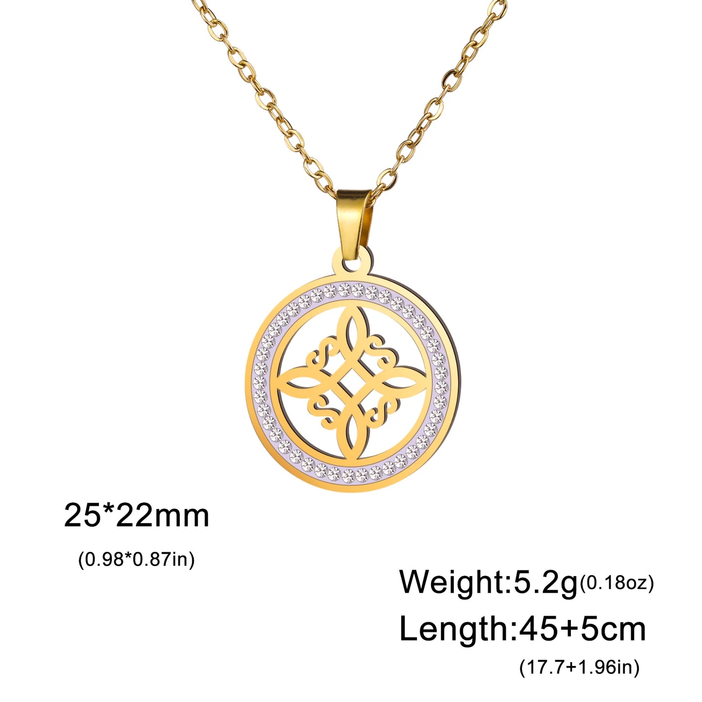 Skyrim Hekserij Heks Knoop Ketting Roestvrij Staal Helder Zirkoon Ronde Hanger Kettingen Amulet Wicca Sieraden Verjaardagscadeau