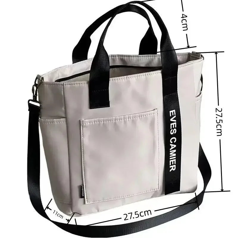 Nieuwe Casual Tote Schoudertas met grote capaciteit Nylon Waterdichte canvas handtas Eenvoudige mode Messenger Bags voor schoolmeisje