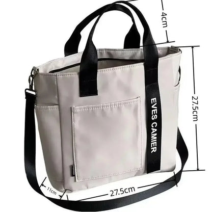 Nieuwe Casual Tote Schoudertas met grote capaciteit Nylon Waterdichte canvas handtas Eenvoudige mode Messenger Bags voor schoolmeisje