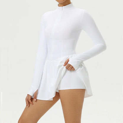 Women's Tracksuit Gym Jumpsuit Fitness Suit Short Sets V Back Sports Overalls Yoga Clothing Tennis Skirt Workout Set Sportswear