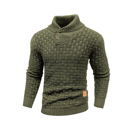 Men’s Sweater Winter Knitted Crew Neck Warm Soft Long Sleeve Pullover Textured Ribbed Edge Comfortable High Quality Top US Size