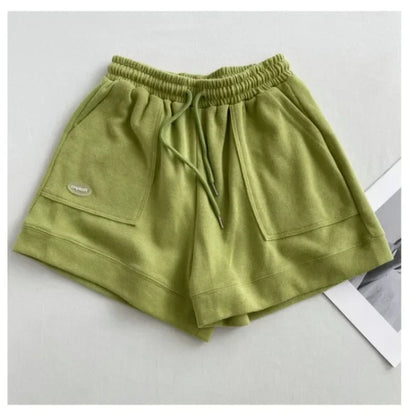 2025 Women's Comfortable Loose Wide-legged Drawstring A Pants Slim Waist Slim Fit Casual Home Versatile Sports Shorts New