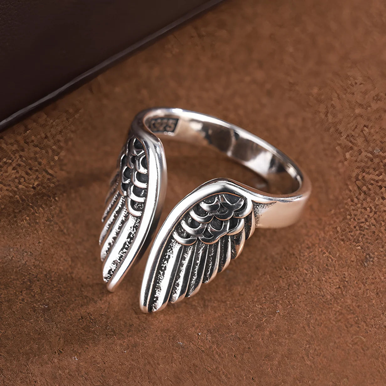 VENTFILLE 925 Sterling Silver Rings INS Fashion Hip Hop Vintage Couples Hollow Lines Punk Thai Silver Party Adjustable  Jewelry