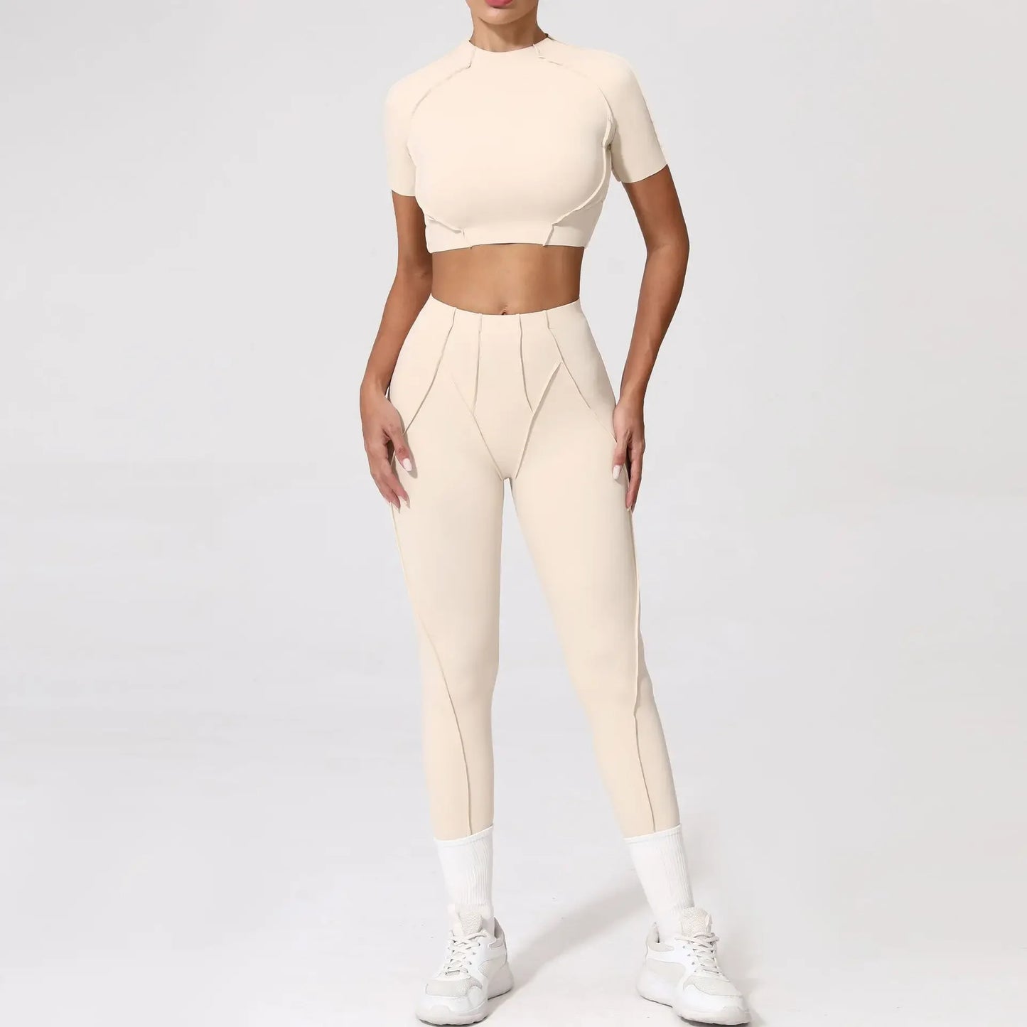 Naadloze yogasets Sport Fitness Hoge taille Heupheffen Mager Ademend Buiten Hardlopen Workout Kleding Gympakken voor dames