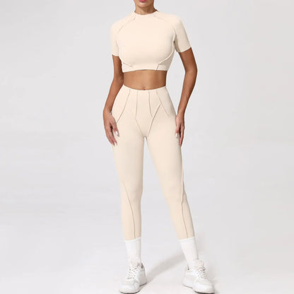 Naadloze yogasets Sport Fitness Hoge taille Heupheffen Mager Ademend Buiten Hardlopen Workout Kleding Gympakken voor dames