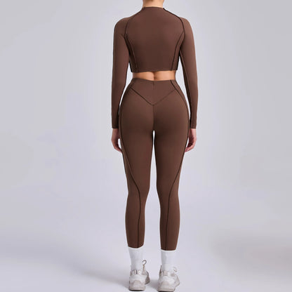 Naadloze yogasets Sport Fitness Hoge taille Heupheffen Mager Ademend Buiten Hardlopen Workout Kleding Gympakken voor dames