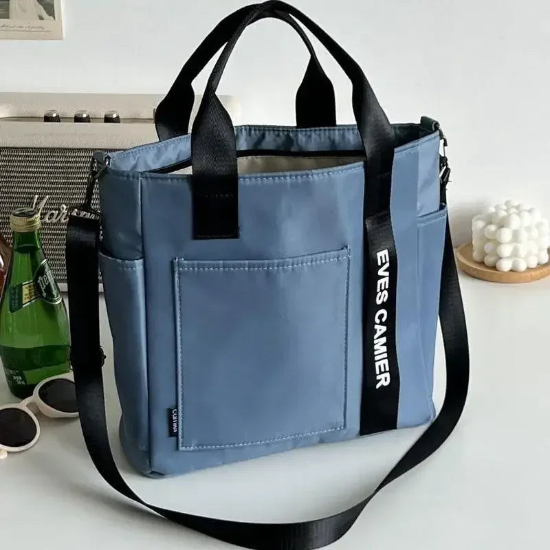 Nieuwe Casual Tote Schoudertas met grote capaciteit Nylon Waterdichte canvas handtas Eenvoudige mode Messenger Bags voor schoolmeisje