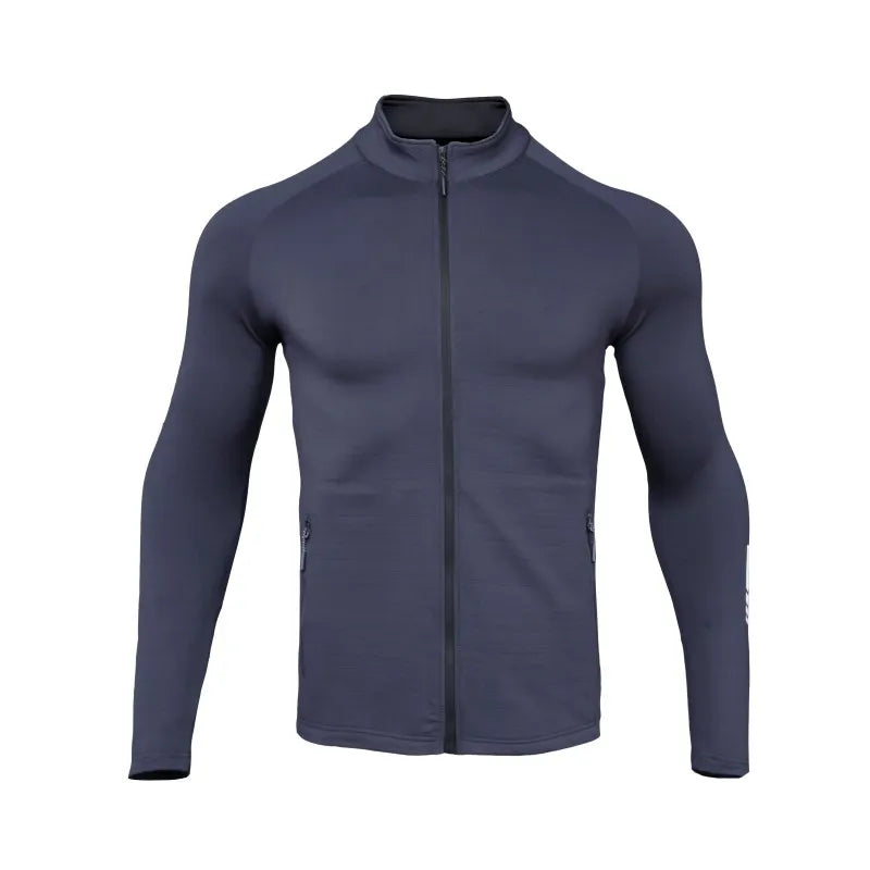 Nieuwe Winter Herfst Sport Shirt Mannen Rits Elastisch Sneldrogend Running Jassen Fitness Gym Sportkleding Sport Top Heren Sportkleding