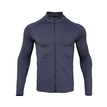 Nieuwe Winter Herfst Sport Shirt Mannen Rits Elastisch Sneldrogend Running Jassen Fitness Gym Sportkleding Sport Top Heren Sportkleding