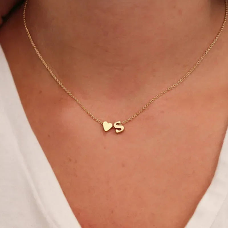 SUMENG Mode Klein Hart Sierlijke Initial Ketting Goud Zilver Kleur Brief Naam Choker Voor Vrouwen Hanger Sieraden Gift