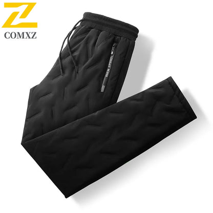 Winter donskatoenen broek Heren Casual waterdichte ritszak Verdikte wol Warme broek Jogger Outdoor Koudbestendige skibroek 7XL