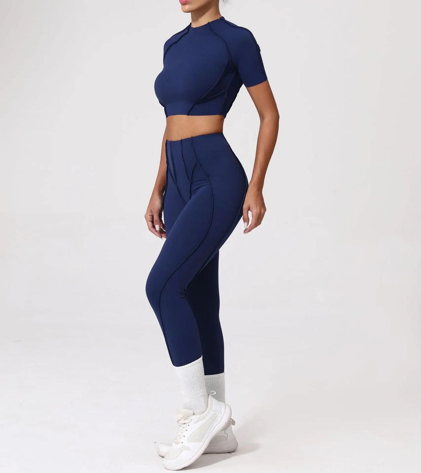 Naadloze yogasets Sport Fitness Hoge taille Heupheffen Mager Ademend Buiten Hardlopen Workout Kleding Gympakken voor dames