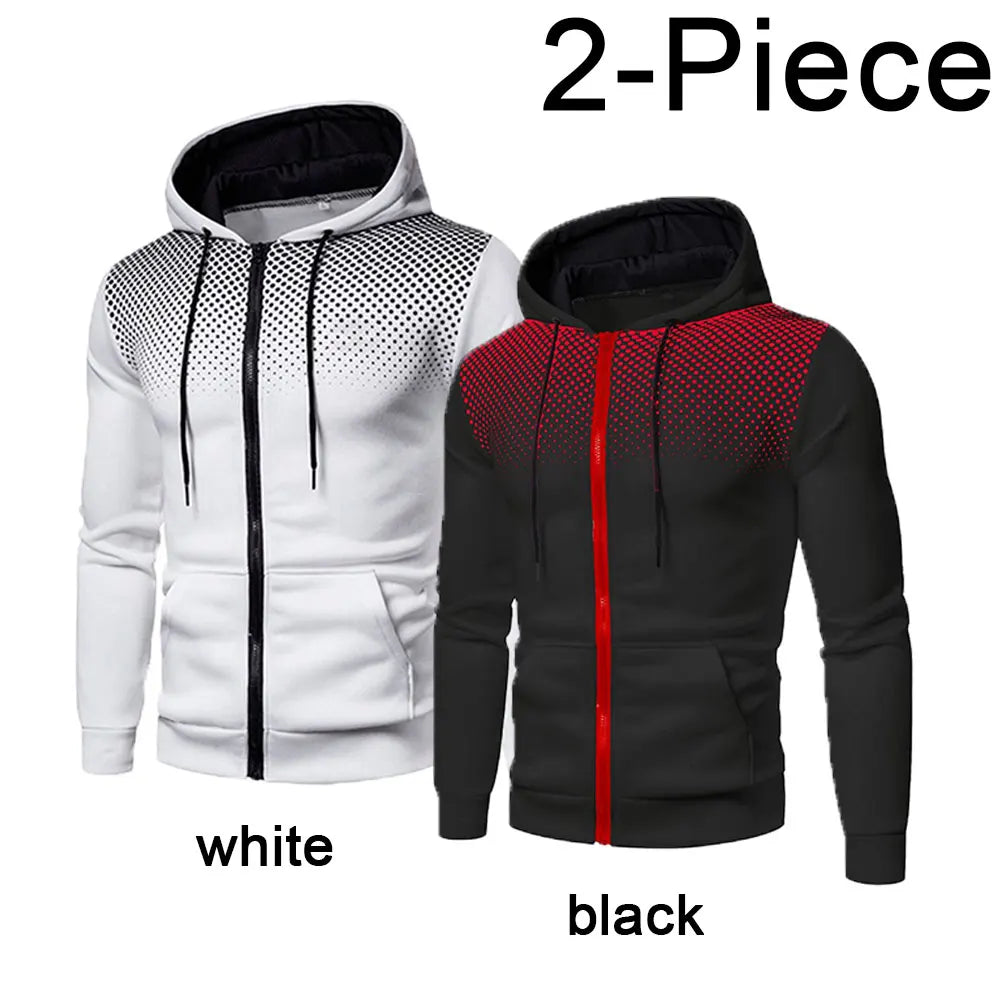 Mens Hoodie Zip Up Hoodie Sweatshirt Graphic Zipper Pocket Polka Pot Print Sports Outdoor Casual Daily Hoodies Slim Sweatshirts