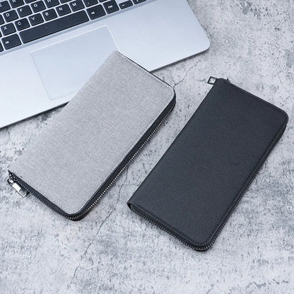 Nieuwe herenportemonnee met lange ritssluiting, grote capaciteit, zakelijke canvas clutch portemonnee met meerdere kaarten.