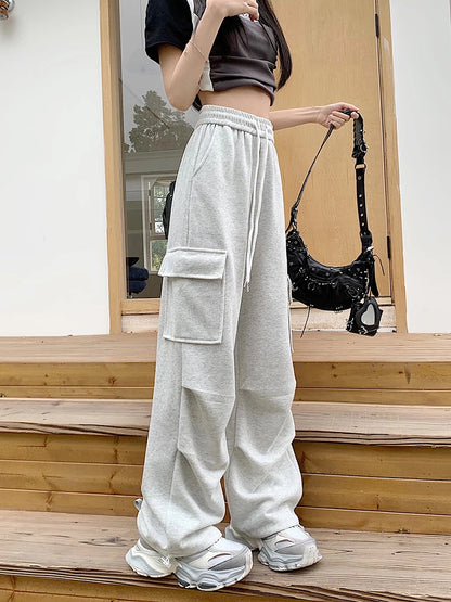 American Drawstring Design Cargo Pants Women Fashion Hip-hop Streetwear Woman Trousers New 2024 Summer All-match Cargo Pants