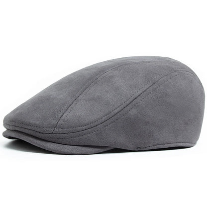 New Suede Autumn Winter Beret Fashion Vintage Men Women Newsboy Hat Casual Flat Visor Cap Berets For 54-58cm Head Circum Ference