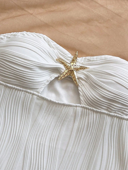 Strapless afslankende korte jurk, sexy, puur en sensueel, heupomhulsel, damesmode, feestkleding