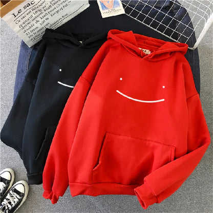 2023 Herfst Winter Mode Kleding Capuchon Casual Y 2K Sweatshirt Dames Smile Gezicht Effen Kleur Hoodies Luie Stijl Losse Hoodie