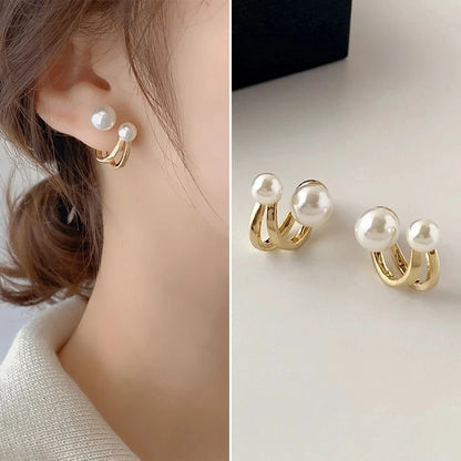 Upscale 14k Gouden Sieraden Echte Gouden Oorbellen Zirkoon Parel Twist Luxe Stud Oorbellen voor Vrouwen Brincos Pendientes Bijoux