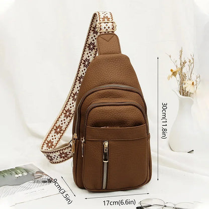 Fashionable Soft Leather Crossbody Bag Women's Backpack Retro Style Internal Zipper Pocket PU Material Non-AE Brand Origin