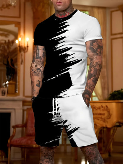 Zomer herenshorts met korte mouwen, gepersonaliseerd logo bedrukte shorts met korte mouwen, losse, ademende, casual mode