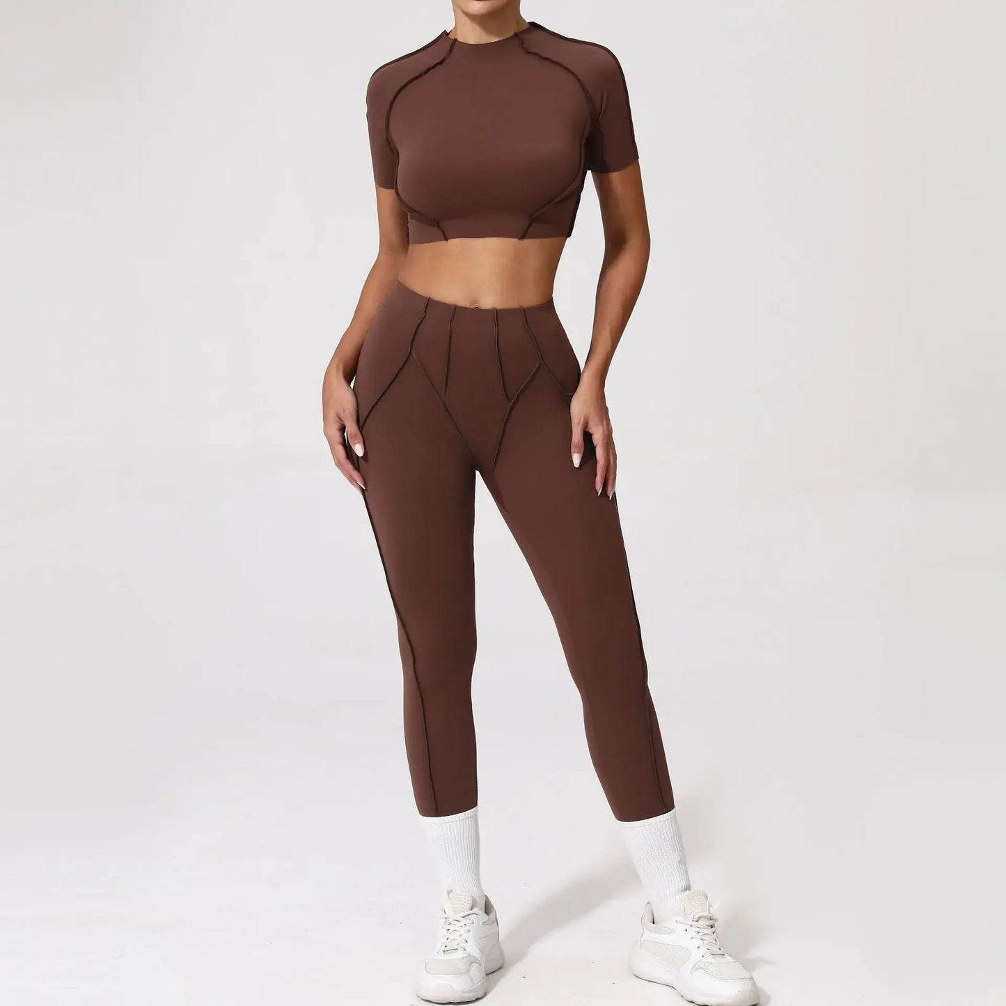 Naadloze yogasets Sport Fitness Hoge taille Heupheffen Mager Ademend Buiten Hardlopen Workout Kleding Gympakken voor dames