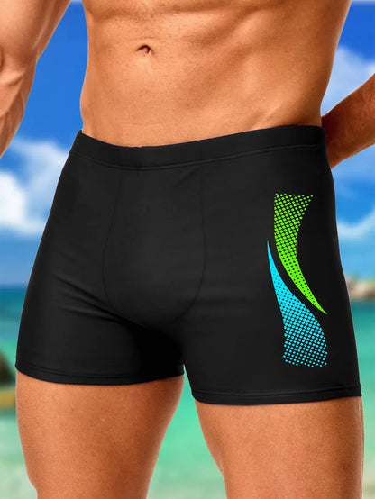 Zwembroek met modedrukken Heren Sneldrogende strandboxershorts met trekkoord Zwemkleding voor jongens Onderbroeken