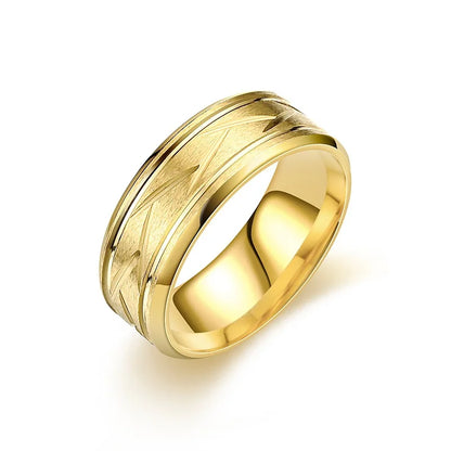 Starry Fleld 8MM Fashion Stainless Steel Black Ring Personalized Simple Groove Design Ring for Men Women Engagement Accessories