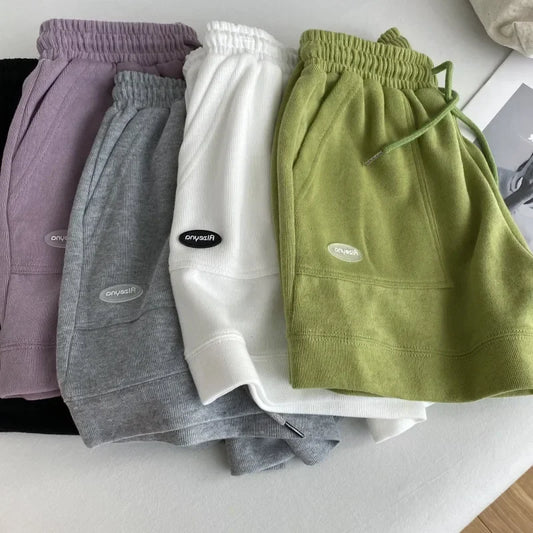 2025 Women's Comfortable Loose Wide-legged Drawstring A Pants Slim Waist Slim Fit Casual Home Versatile Sports Shorts New