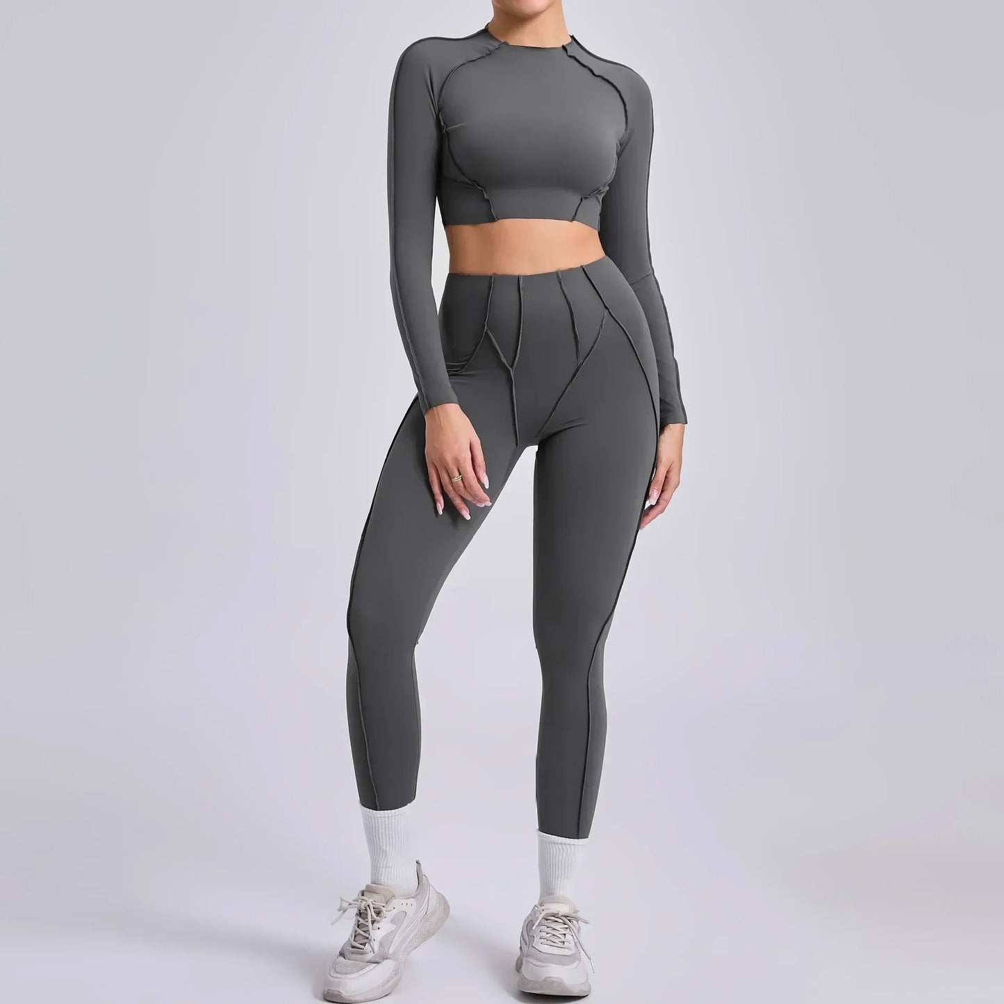 Naadloze yogasets Sport Fitness Hoge taille Heupheffen Mager Ademend Buiten Hardlopen Workout Kleding Gympakken voor dames