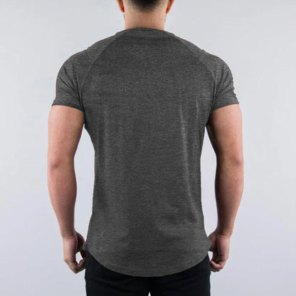 Men's Summer Skinny Casual T-Shirt Short Sleeve Tee Male Gym Fitness Sport Cotton Tops Man Running Workouts Sweatshirt Clothing