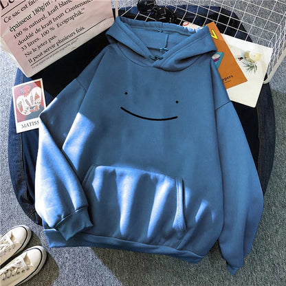 2023 Herfst Winter Mode Kleding Capuchon Casual Y 2K Sweatshirt Dames Smile Gezicht Effen Kleur Hoodies Luie Stijl Losse Hoodie