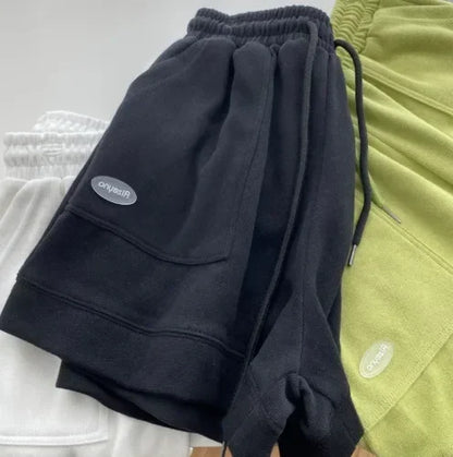 2025 Women's Comfortable Loose Wide-legged Drawstring A Pants Slim Waist Slim Fit Casual Home Versatile Sports Shorts New