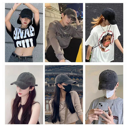 Retro Washed Cotton Baseball Cap Men Women Snapback Hat y2k Hip Hop Caps Solid Color Hat Bone Casquette Outdoor Casual Sport hat