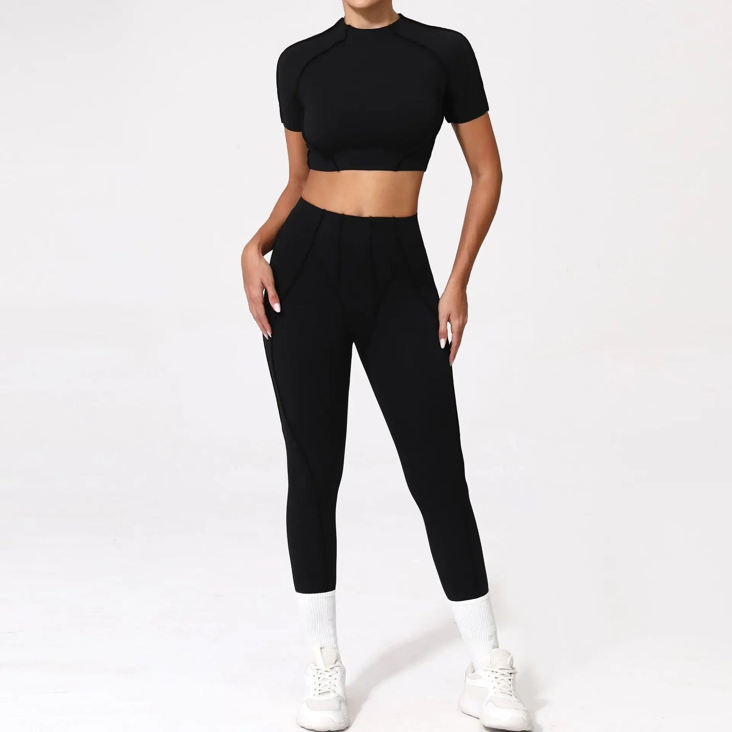 Naadloze yogasets Sport Fitness Hoge taille Heupheffen Mager Ademend Buiten Hardlopen Workout Kleding Gympakken voor dames