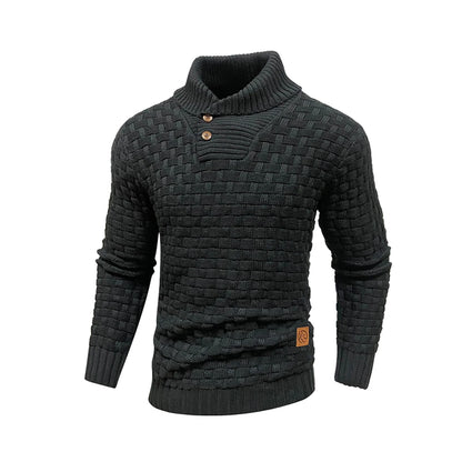 Men’s Sweater Winter Knitted Crew Neck Warm Soft Long Sleeve Pullover Textured Ribbed Edge Comfortable High Quality Top US Size