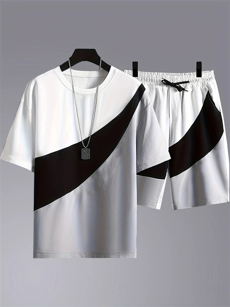 Zomer herenshorts met korte mouwen, gepersonaliseerd logo bedrukte shorts met korte mouwen, losse, ademende, casual mode