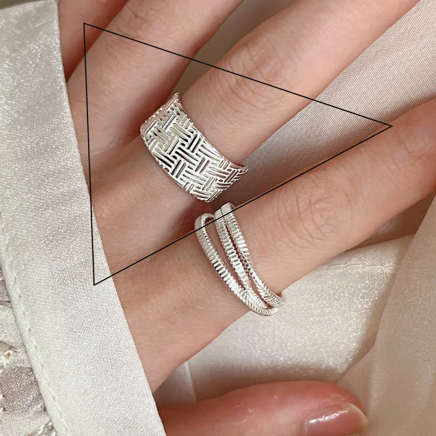 VENTFILLE 925 Sterling Silver Flower Lace Ring Korean Fashion Opening Inlaid CZ Adjustable Rings Valentine's Day Gift