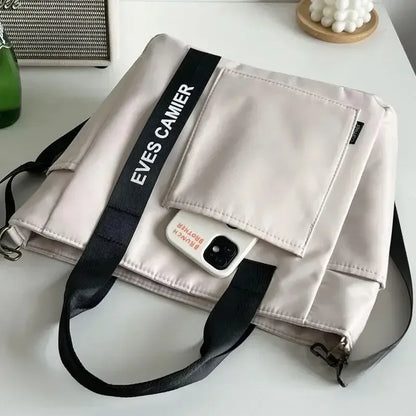 Nieuwe Casual Tote Schoudertas met grote capaciteit Nylon Waterdichte canvas handtas Eenvoudige mode Messenger Bags voor schoolmeisje