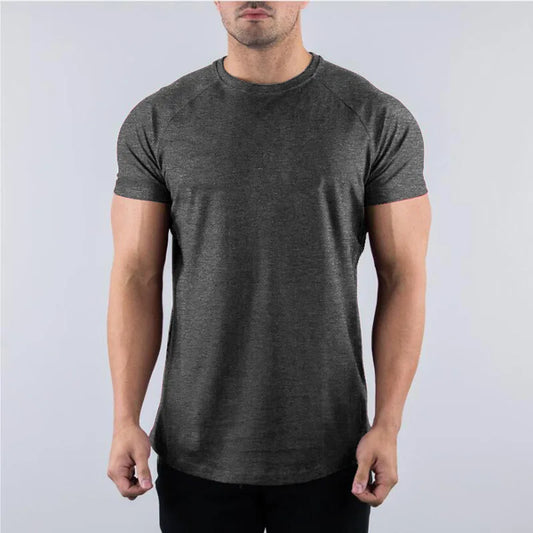 Men's Summer Skinny Casual T-Shirt Short Sleeve Tee Male Gym Fitness Sport Cotton Tops Man Running Workouts Sweatshirt Clothing