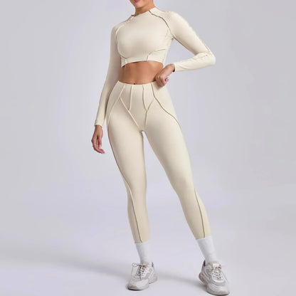 Naadloze yogasets Sport Fitness Hoge taille Heupheffen Mager Ademend Buiten Hardlopen Workout Kleding Gympakken voor dames