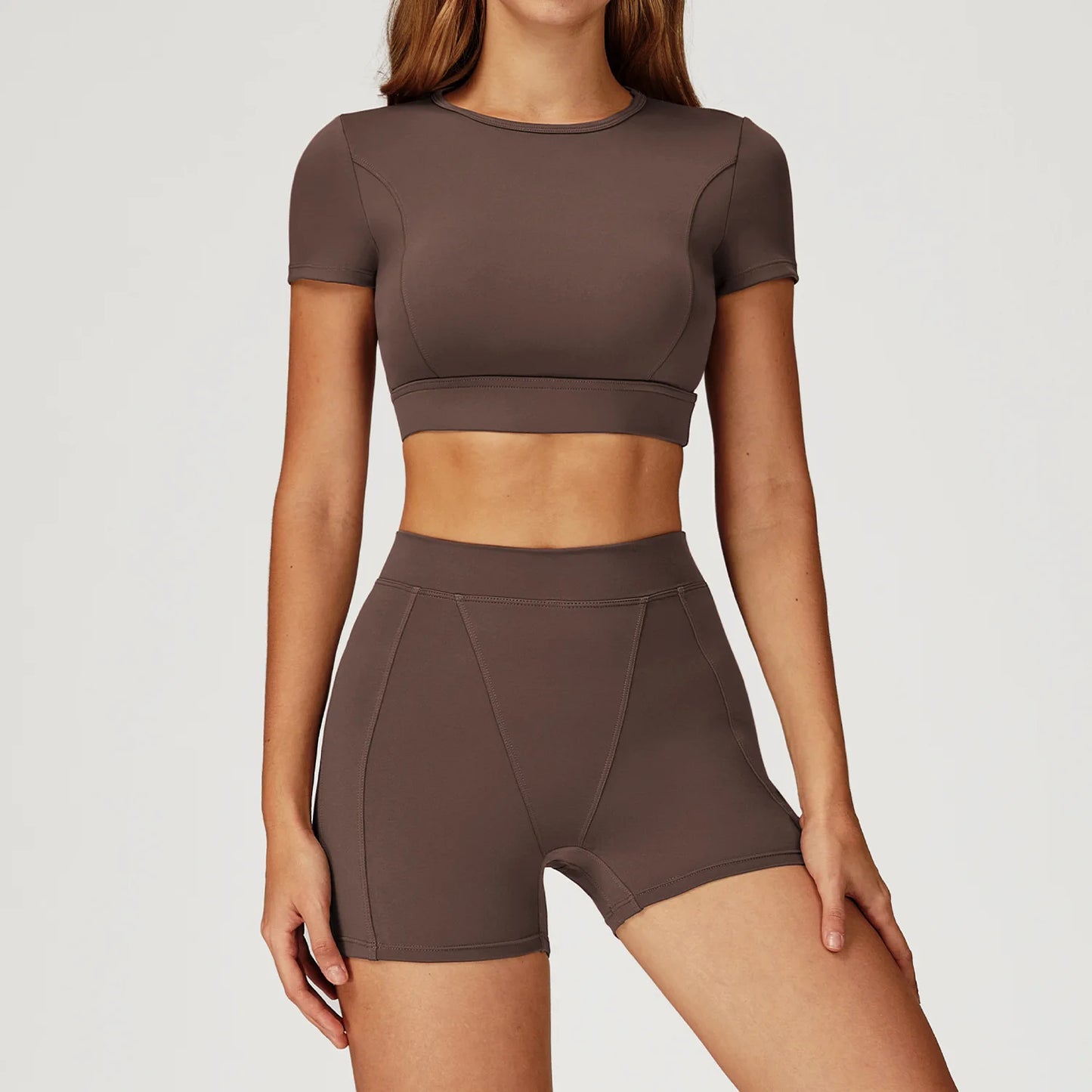 2 STKS Yoga Set Sportpak Dames Trainingspak Dames Sportkleding Gym Set Hardlopen Workout Sportshirt met lange mouwen Yogakleding