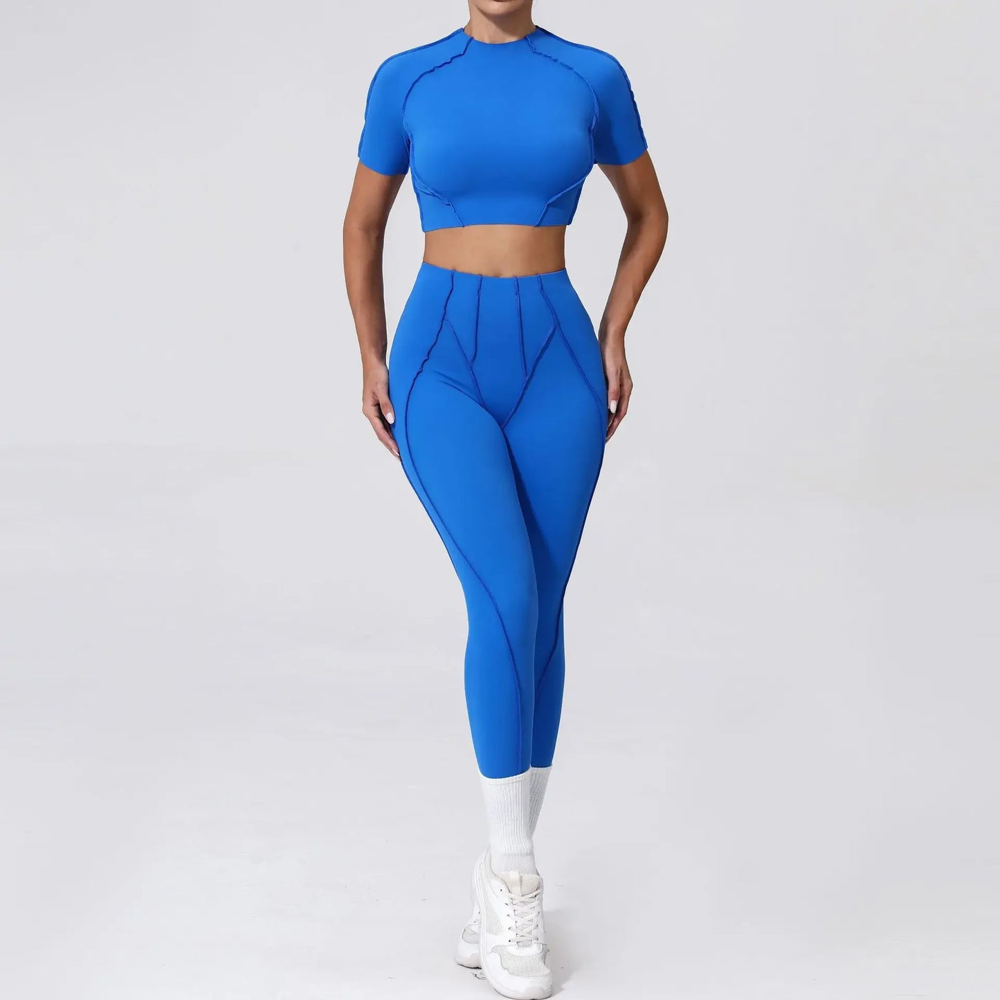 Naadloze yogasets Sport Fitness Hoge taille Heupheffen Mager Ademend Buiten Hardlopen Workout Kleding Gympakken voor dames