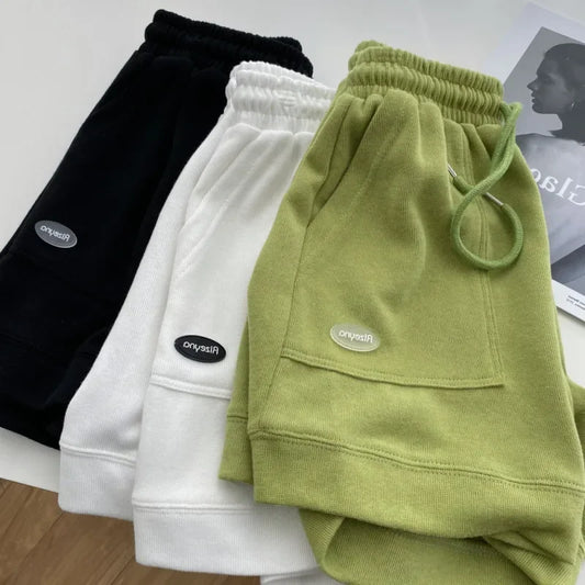 2025 Dames Comfortabele losse wijde pijpen Trekkoord Een broek Slanke taille Slim Fit Casual Home Veelzijdige sportshorts Nieuw