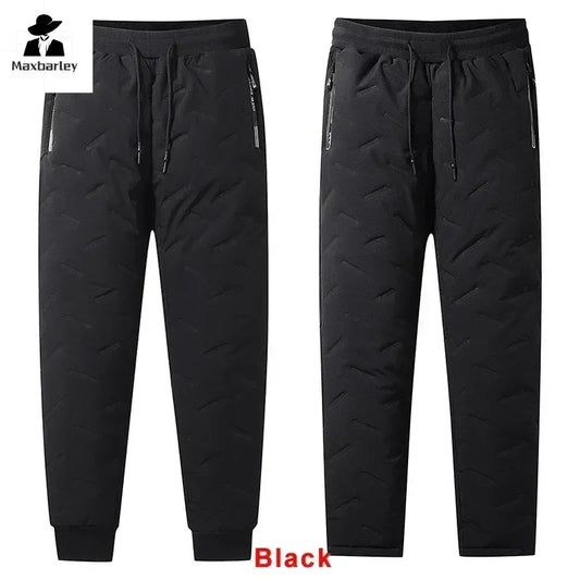 Winter donskatoenen broek Heren Casual waterdichte ritszak Verdikte wol Warme broek Jogger Outdoor Koudbestendige skibroek 7XL
