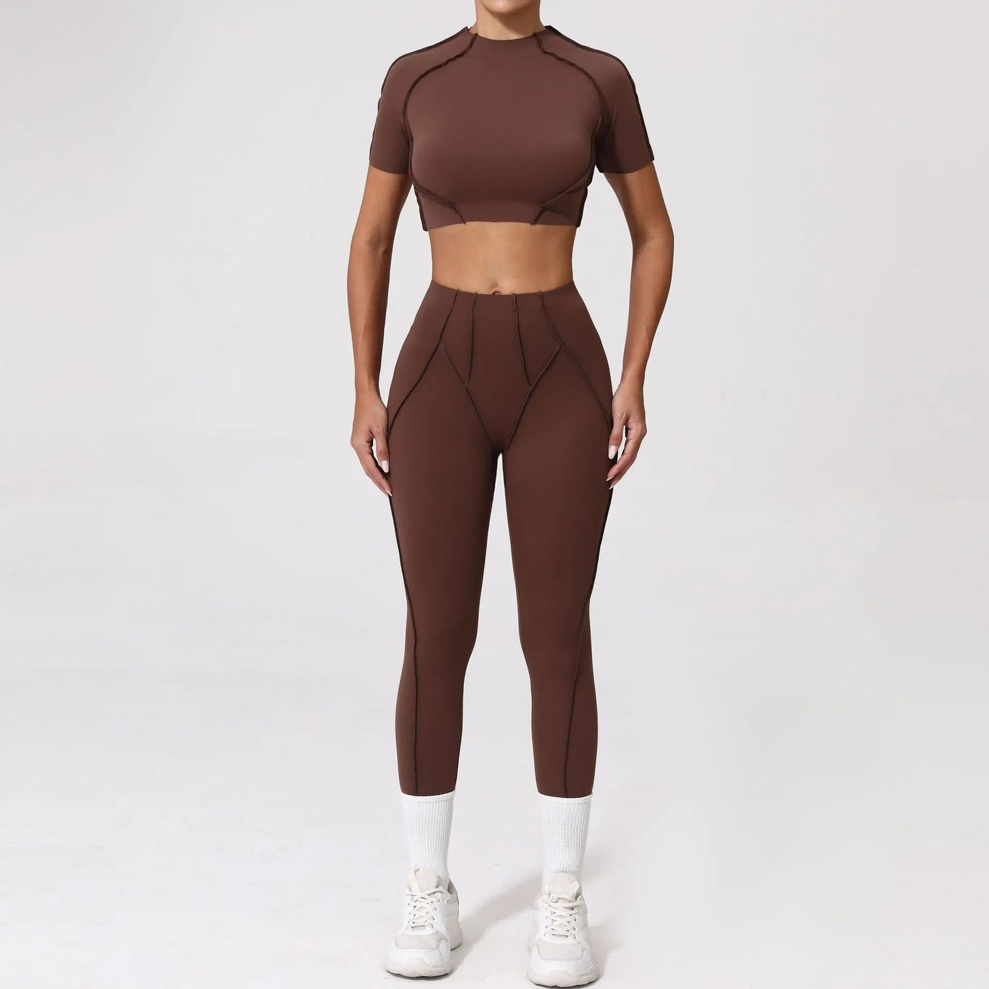 Naadloze yogasets Sport Fitness Hoge taille Heupheffen Mager Ademend Buiten Hardlopen Workout Kleding Gympakken voor dames