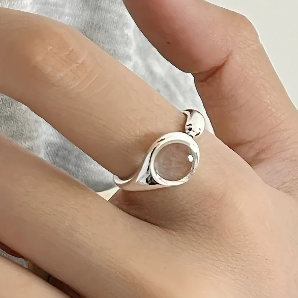 VENTFILLE 925 Sterling Silver Flower Lace Ring Korean Fashion Opening Inlaid CZ Adjustable Rings Valentine's Day Gift